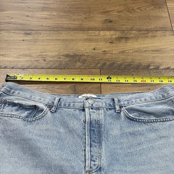 Agolde Jeans Womens 34 90s Crop Loose Fit Nerve Light Wash Raw Hem Button Fly - Picture 12 of 16